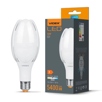 LED žárovka E27 A108 50W 5400lm 4000K Neutral 330° Videx