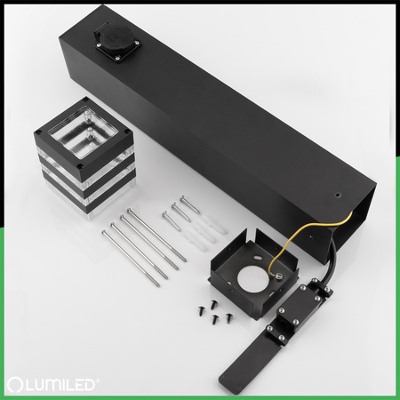 Venkovní zahradní lampa E27, LED se zásuvkou sloupek 60cm TAXUS 2 LUMILED