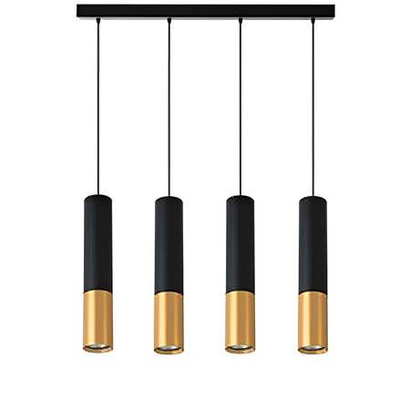 KEON 4xGU10 Nastavitelné stropní závěsné svítidlo černé a zlaté MASTERLED