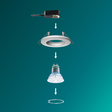 5x LED GU10 zapuštěná pod omítku pevná hliníková kulatá bílá Peridot Philips