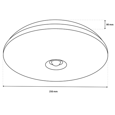 LED Plafond Povrchová montáž 12W NOTUS 2 Kulaté čidlo pohybu IP44 25 cm LUMILED