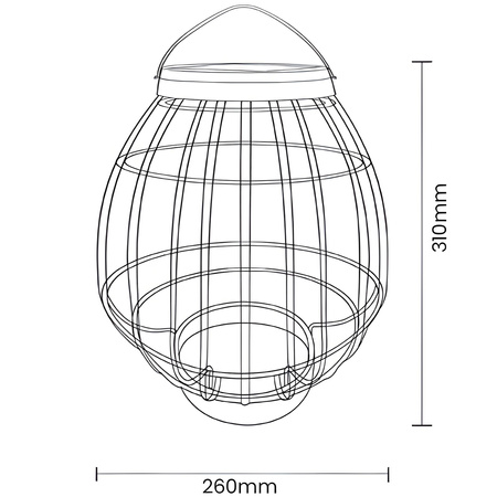 LED solární lampa Venkovní zahradní stojací závěsná lucerna 3000K IP44 30.5 cm soumrakový senzor