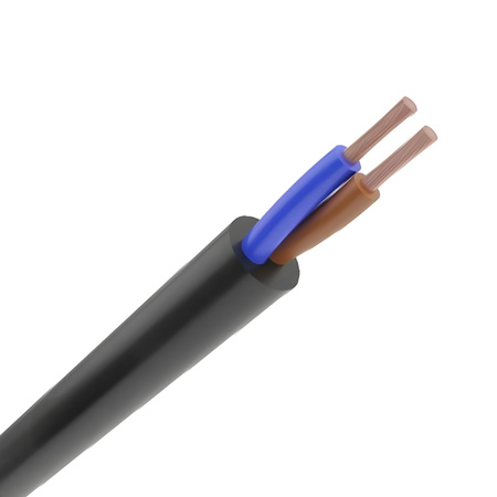 Kabel OMY 300/300V 2x0,75mm Černý 1m KABEL ELEK.