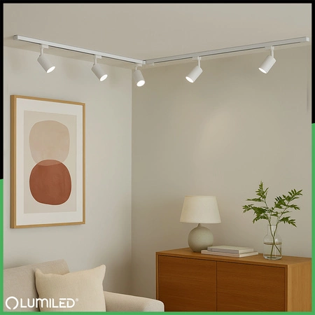 Osvětlovací lišta 1.5m + 3x reflektor lištový, GU10 Bílý Zlatý SAGI LUMILED