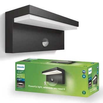 Zahradní lampa LED nástěnná lampa BUSTAN IR myGarden 2x4.5W 2700K IP44 s pohybovým senzorem antracit PHILIPS