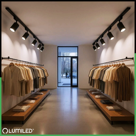 Osvětlovací lišta 2m + 6x reflektor lištový, GU10 Černá RITI LUMILED