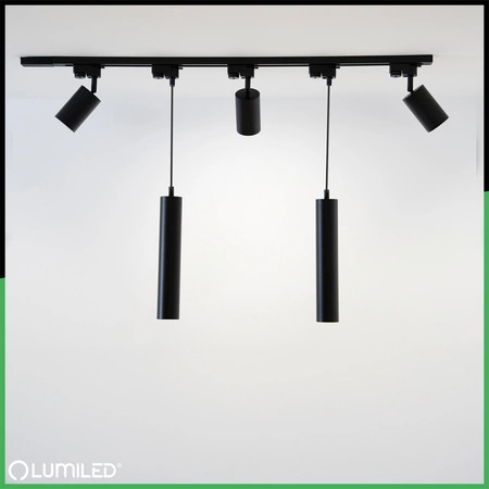 Sada osvětlovacích přípojnic 2m + 5x GU10 Bodové světlo černé LUMILED
