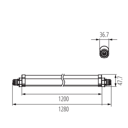 LED 40W 120cm 4800lm 4000K neutrální bílá 145° IP65 Svítidlo pro povrchovou montáž bílé TP KANLUX