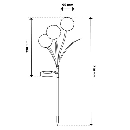 Solární zahradní lampa LED PILUS RGB Driven Dekorativní květina česnek LUMILED