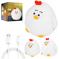 Dětské stolní LED noční světlo 1W 17lm 3000K teplá 360° bílá Chicken Masterled
