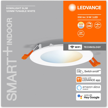 LED DOWNLIGHT 4,5W 550lm CCT 12cm SMART+ WIFI LEDVANCE panelové svítidlo pro zapuštěnou montáž