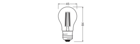 LED žárovka P45 E27 4W = 40W 470lm 2700K Warm 300° Filament Performance Class Ledvance