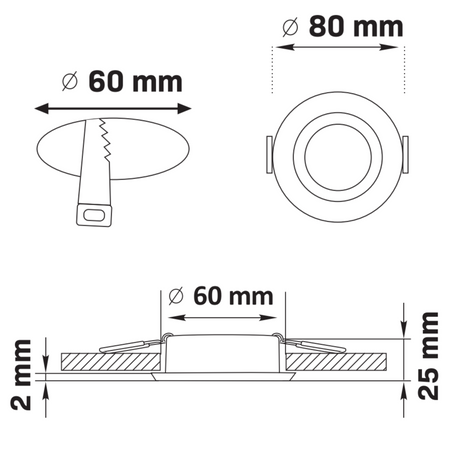 Bodové svítidlo GU10 Black FEBE Sanico Goldlux Skryté bodové svítidlo