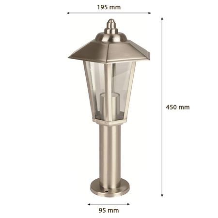 Venkovní LED zahradní svítidlo JUPITER E27 Tyč 45cm Gold Satin Volteno