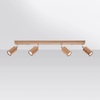 Stropní svítidlo ZEKE 4xGU10 Reflektor Halogenové svítidlo 80cm dub SOLLUX