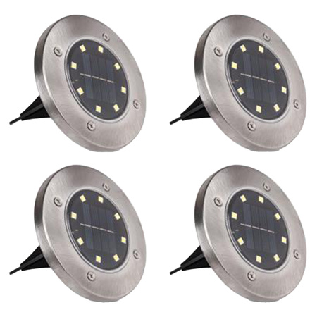 4x zahradní lampa 8x LED 0.8W SOLÁRNÍ ZEMNÍ IP54