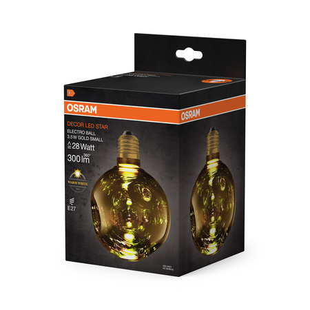 LED žárovka E27 Sphere 3,5W 300lm 2700K teplá bílá Decorative Gold ELECTRO GLASS SMALL Osram