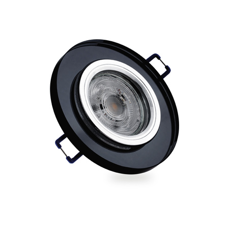 Skleněné Halogenová Podhledové svítidlo GU10, MR16 Stálá Kulatá Černá ARIEL LUMILED