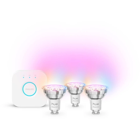 3x LED GU10 Reflector PAR16 4,7W = 50W 345lm 2200-6500K CCT + RGB SMART Smart Bluetooth ZigBee White and Color Ambiance + Bridge Bridge Philips HUE Starter Kit