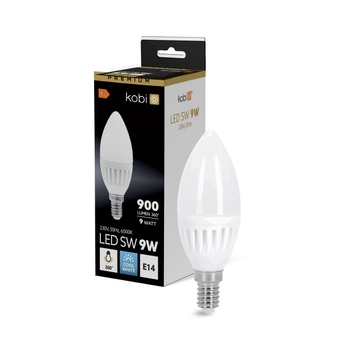 LED žárovka E14 Candle 9W 900lm 6000K Cold 200° Premium Kobi