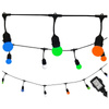 Venkovní zahradní girlanda světelný řetěz PARTY 5.6m 10xE27 barevný RGB 6W GOLDLUX (Polux)