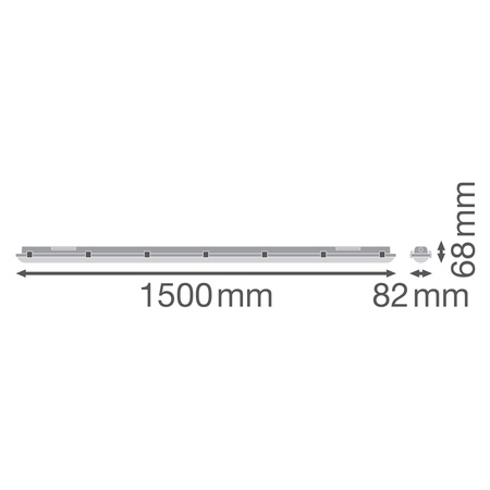 LED nehořlavá hermetická lampa 26W 3500lm 4000K neutrální stmívatelná IP65 IK08 odolná proti vlhkosti šedá Ledvance