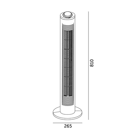 Sloupový ventilátor Trubkový cirkulátor vzduchu Stojanový ventilátor černý 45W Venlo 2 Windstar Kobi