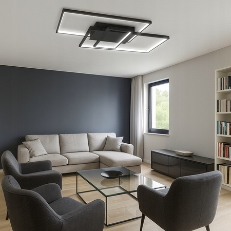 LED lustrová stropní lampa 90W CCT GALAXIS VELA černá + dálkové ovládání