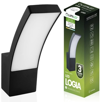 Zahradní nástěnná lampa 10W, 4000K IP44 Černá LOGIA LUMILED