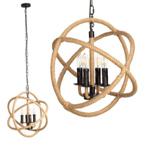 BOHO pletené jutové stropní závěsné svítidlo pro LED 4xE14 Sphere