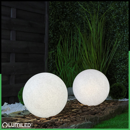 Venkovní lampa E27, KAMENNÁ KOULE LED IP65 30cm LUMILKULA LUMILED