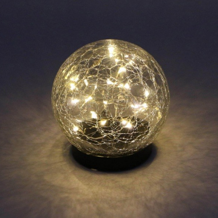 Solární LED zahradní koulová zemní lampa dekorativní 10cm 3000K IP44