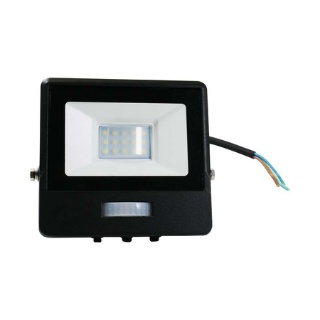 Reflektor LED 10W 735lm 6400K IP65 Black s pohybovým senzorem a funkcí CUT-OFF Samsung Chip VT-118S-1-B V-TAC