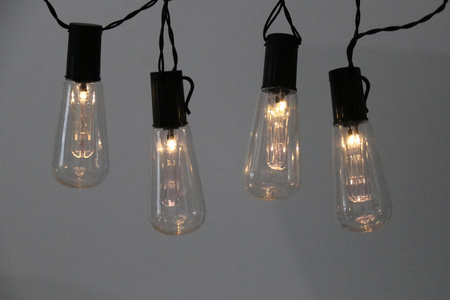 LED zahradní girlanda na baterie 2.6 m. napájení 2xAA EDISON baterie. černá GOLDLUX (Polux)