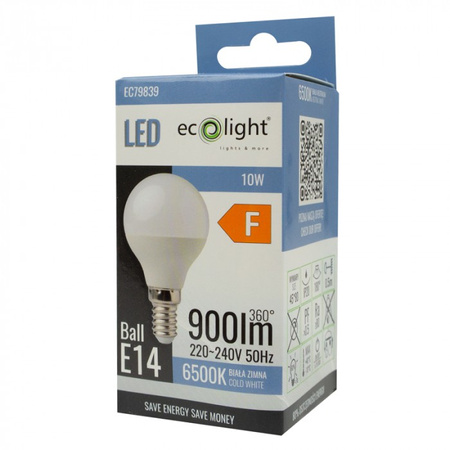 LED žárovka P45 E14 10W 900lm 6500K Cold Ecolight