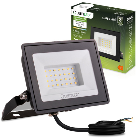 LED Reflektor 30W, 2700lm 4000K IP65 Černá ZUNA2 LUMILED