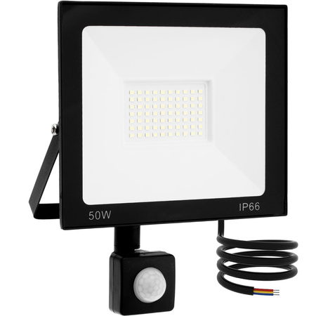 Reflektor LED 50W 4500lm 6500K IP65 černý s pohybovým senzorem