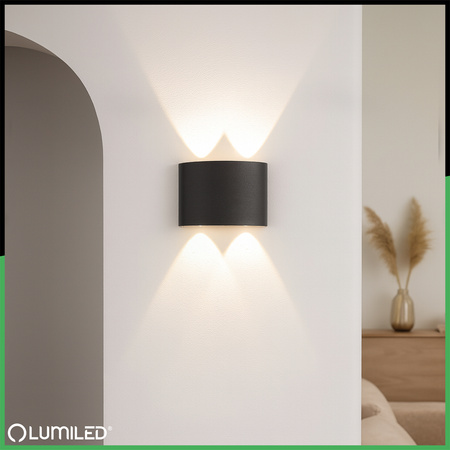 Zahradní nástěnná lampa nahoru a dolů, 4W IP54 UBERO LUMILED