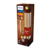 E27 T65 LED žárovka 7W = 40W 470lm 1800K Teplá bílá vlákno jantarové PHILIPS Stmívatelné