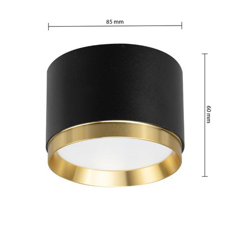 Halogenový reflektorový bodový reflektor GX53 Round Black Gold Lumet Masterled pro povrchovou montáž