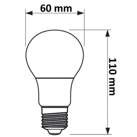 3x LED žárovka E27 A60 8.5W = 60W 806lm 4000K Neutrální bila TOSHIBA
