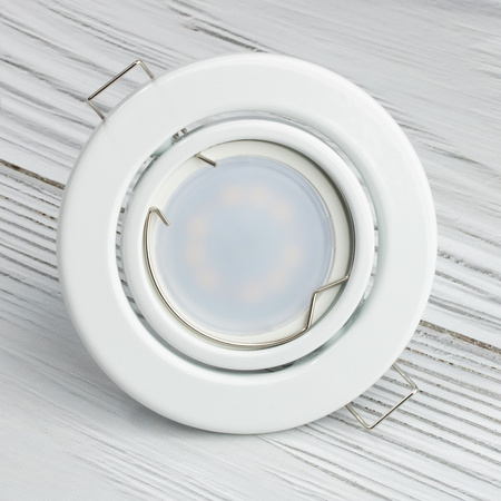 Halogenová Podhledové svítidlo GU10, MR16 Nastavitelná Kulatá Bílý Plech LUMILED