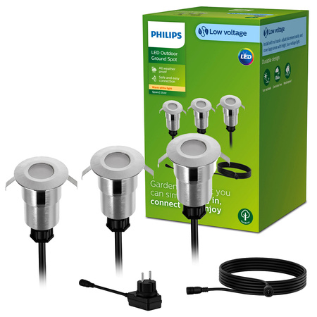 Sada 3x zahradní lampa SPORE GardenLink 1W 24V 2700K IP67 PHILIPS LED pro montáž na zem