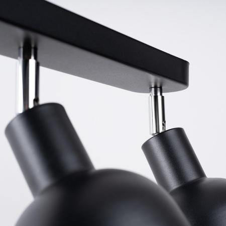 Stropní svítidlo ELBA 3xE27 Reflektor Moving Black Loft SOLLUX