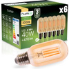 6x LED žárovka E27 T45 4W = 40W 470LM 2000K teplá bílá 360° Filament Amber LUMILED