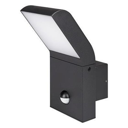 Venkovní zahradní nástěnná lampa LED 12W 4000K IP54 s pohybovým a soumrakovým senzorem