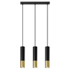 LOOPEZ 3L Závěsné stropní svítidlo 3xGU10 Elegantní černá a zlatá SOLLUX
