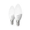 2PAK LED žárovka E14 B39 5,5W 2700K teplá PHILIPS HUE White Bluetooth Zigbee