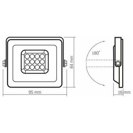 Reflektor LED 10W 900lm 5000K IP65 Bílý VIDEOX LUCA