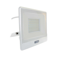 Reflektor LED 50W 4000lm 3000K IP65 Bílý s pohybovým senzorem a funkcí CUT-OFF Samsung Chip VT-158S-1-W V-TAC